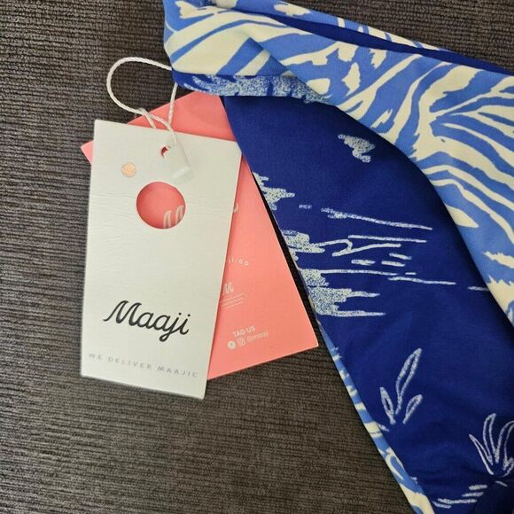 Maaji Iris Wild Daydream Reversible Bralette & Thin Side Bikini Bottom Sz Small - Picture 5 of 16